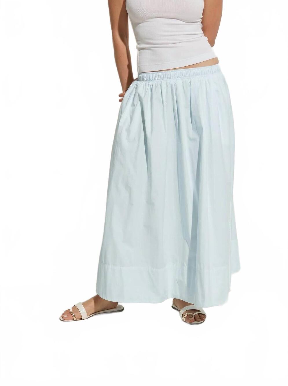 NEW ASHER kate poplin pleated skirt in ice blue